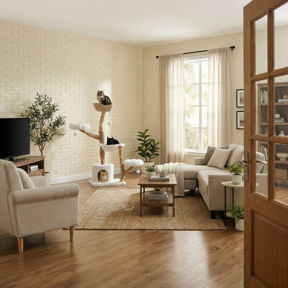 Grand arbre à chat luxe original décoration salon