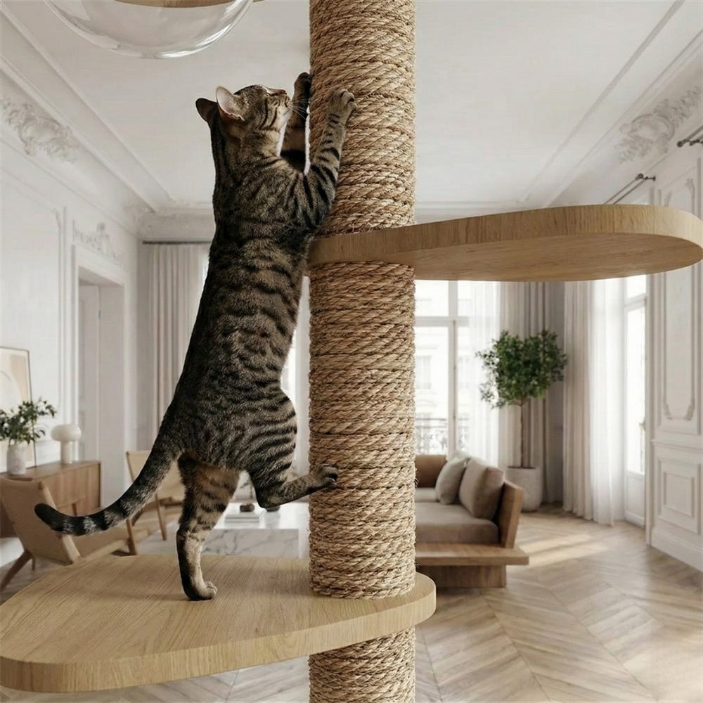 Chat qui grimpe sur poteau griffoir sisal xxl arbre à chat Zénit